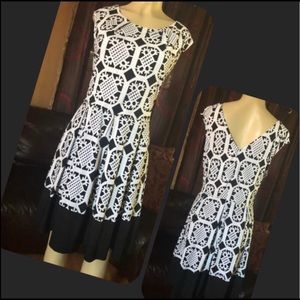 Plus size Black and white baby doll dress